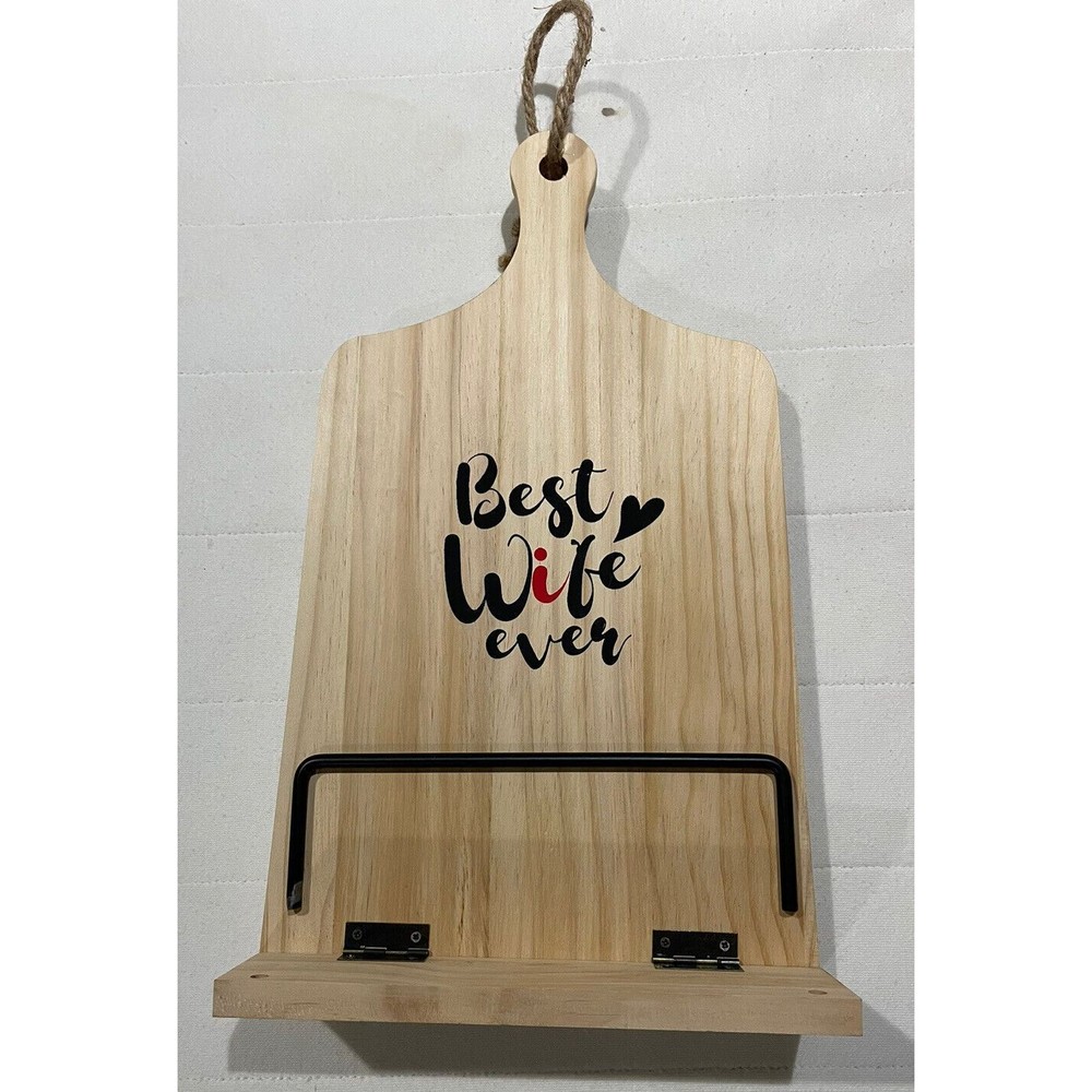 Best Wife Ever‎ Cookbook Stand Holder Wood 15”